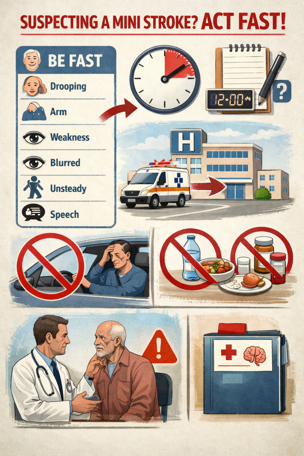 Step by step guide for families on what to do during a mini stroke or TIA emergency by Dr. Sai Shiva Tadakamalla Hyderabad