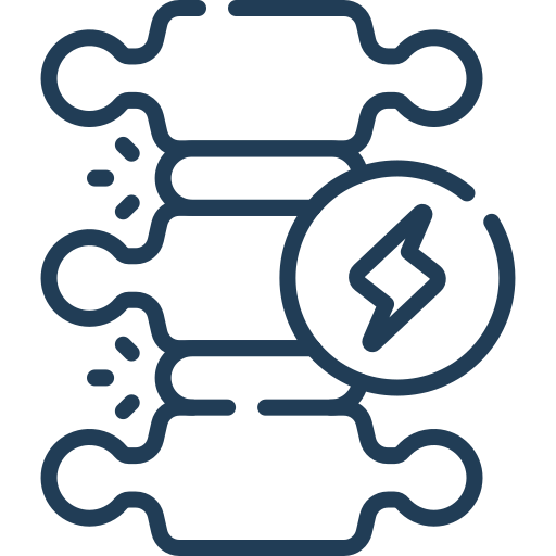 Server rack icon with a circular lightning bolt badge, signaling power or speed